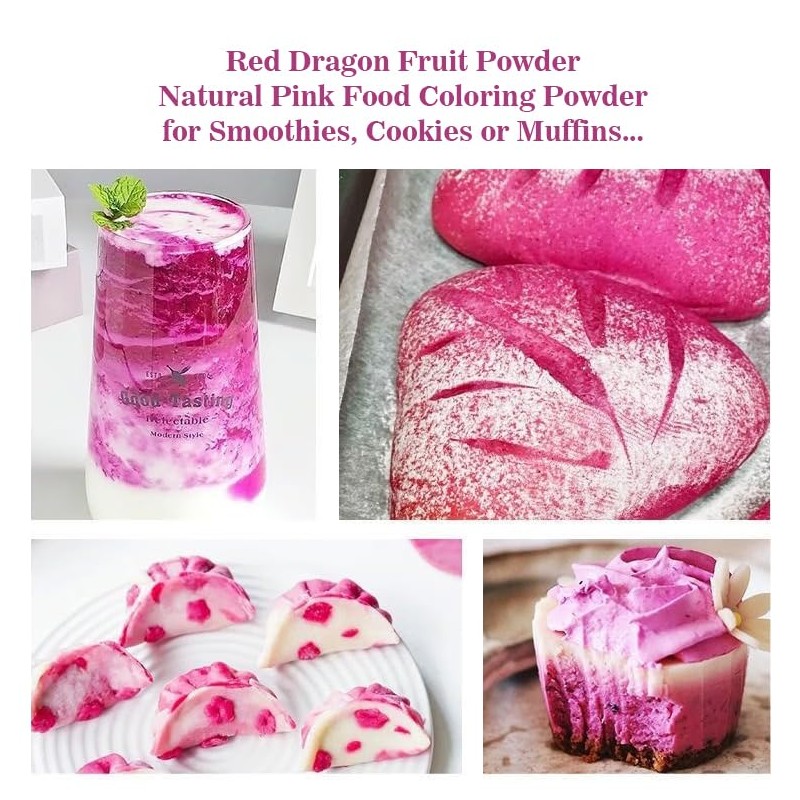 Fraunitsh Dragon Fruit Powder 3.52oz | Freeze Dried Pink Pitaya