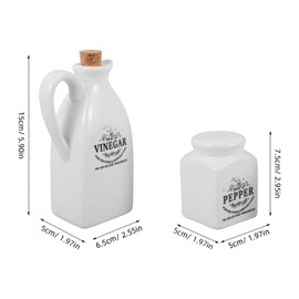 Veemoon Jars Oil and Vinegar Dispenser Set Salt and Pepper Shaker Set Pottery Japanese Sauce Jar Shoyu Soy Sauce Bottles Farmhouse Ceramic Condiment Holders with Cork Stopper Cooking Oil Dispenser