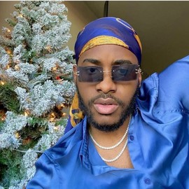 Rectangle Sunglasses for Men/Women Small Rimless Square Shade Eyewear (Black)