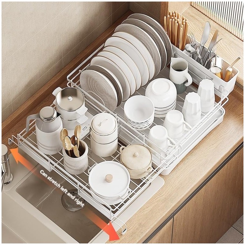 Fitzkor Dish Drying Rack Expandable Dish drainers for Kitchen Counter,Over