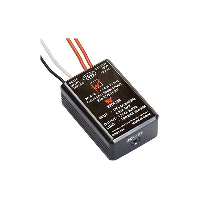 WAC Lighting EN-1275-R-AR Electronic Transformer, 120V - 12V 75W Max
