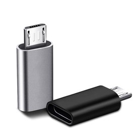 Zoye 2 Pack USB C to Micro USB Adapter - Female to Male Connector Compatible With Galaxy S7/S7 Edge, Nexus 5/6 and Micro USB Devices (Silver/Silver)