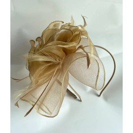 Women Fascinators Hat Organza Flower Fascinators Wedding Fascinators Tea Party Hat Flapper Pillbox Fascinator Hat Derby Ascot Hat with Headband Hairclips Headdress Headpieces