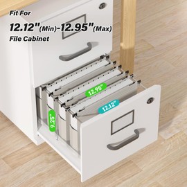 Ansook Extra Capacity Plastic Hanging File Folders Letter Size,12 Pack 2 Inch Expansion Heavy Duty Hang Folders for Bulky Files,Side Seal Hanging Folders,Filing Cabinet,1/5-Cut Adjustable Tabs,Grey