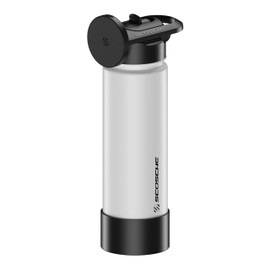Scosche MFMS22 MagicMount Flask de acero inoxidable de 22 onzas con aislamiento térmico y frío, botella de agua deportiva con soporte magnético para trípode de soporte para teléfono compatible con