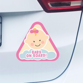 K007 | Baby on Board Sticker Baby Sticker Car Sticker Car Sticker Vinyl Baby on Board Girl Boy Girl (V1 Girl, Pink)