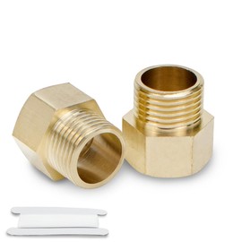 Bwintech 6 Pieces 1/2 Inch Female Thread to 1/8 Inch Male Thread BSP Thread Brass Hex Bushings Reducer Connector for Conversion of Pipe Connections