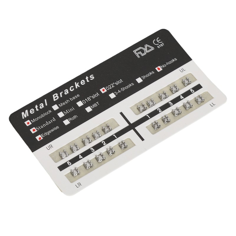 200pcs 022 Slot Dental Brackets Brace Highly Polished Monoblock Edgewise