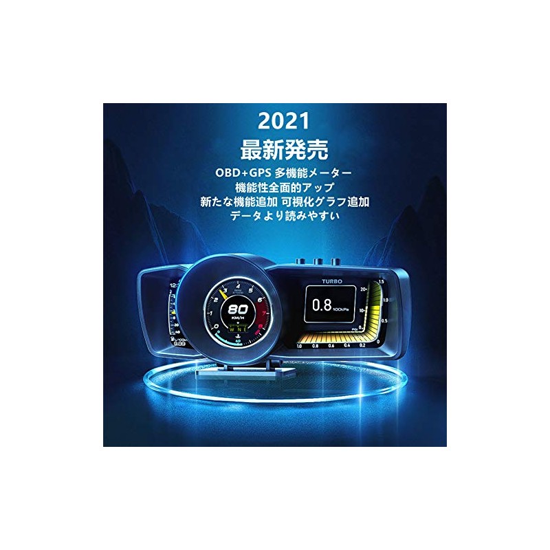 Malovsa 2021 HUD Head Up Display, Speedometer, No Ghosting, OBD+GPS,