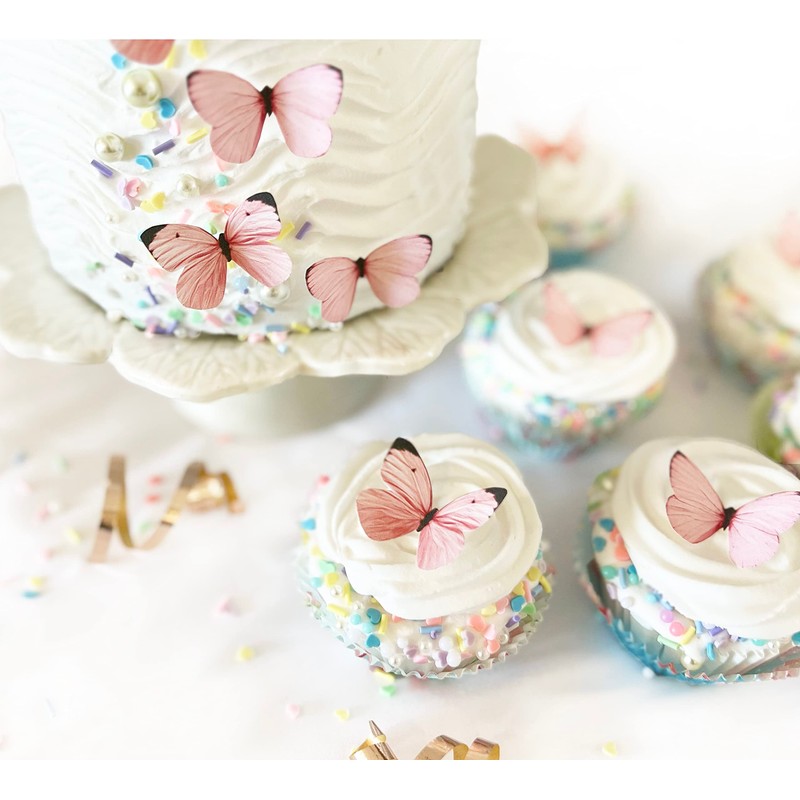 Sugar Robot Edible Butterflies for Cake Decorating - Small Pastel