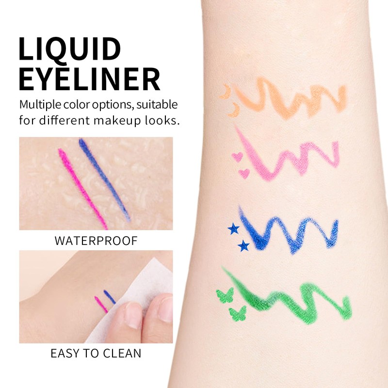 KYDA 4 Color Eyeliner Stamp Liquid Eyeliner, Waterproof & Smudge-proof