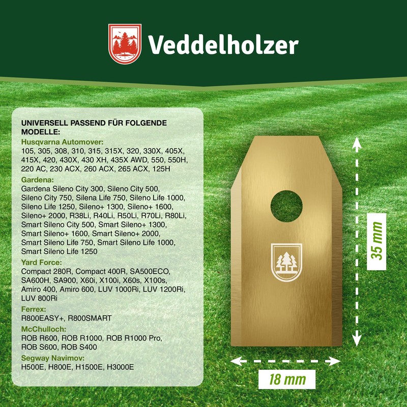 Veddelholzer 30 Durable Robotic Lawnmower Blades Made of Stainless Steel