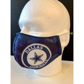 3 Layers Washable Dallas Cowboys Face Mask w/ Fabric Filter.