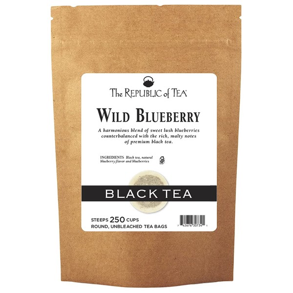 The Republic of Tea Wild Blueberry Black Tea, Refill Pack of 250 Tea Bags