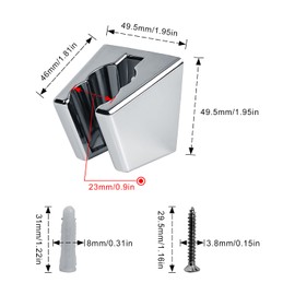 KINHARD KINHARD Duschkopfhalterung - Universelle Duschhalterung?-Doppelter Schlitz Verstellbare Duschbrause Halterung, Silber Duschkopfhalter f1r Eine Breite Palette von Duschk?pfen