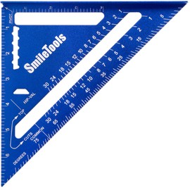 SmileTools 7 Inch Aluminum Alloy Light Weight Carpenter Square - Triangle Carpenter Square Rafter Layout Tool for Woodworking and Carpentry