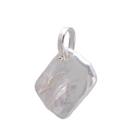 Cultured Freshwater Baroque Pearl Charm Sterling Silver Horseshoe Pendant (No Chain)