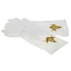 One Size White Cotton Gloves with Embroidered Gold with G
