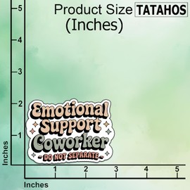 (3Pcs) Emotional Support Coworker Do Not Separate Stickers Funny Sarcastic Quote Humor Motivational Inspirational Gifts Waterproof Vinyl Decals Kindle Water Bottle Bumper Car Hard Hat Phone Laptop 3x2