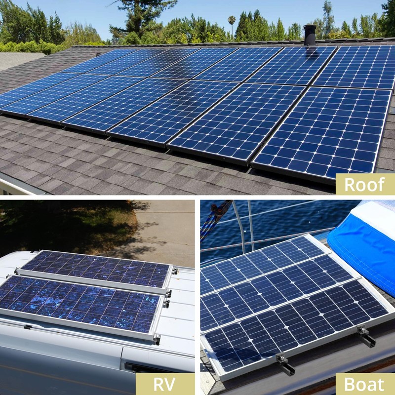 Anbte Solar Panel Bracket Kit, 6 Pcs 7.87 in Aluminium