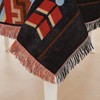 LHGOGO Bohemian Patterned Woven Sofa Throw Blanket with Tassels, Double-sided