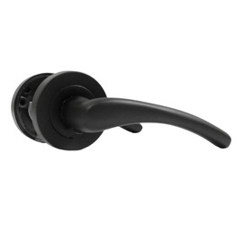 Haven Heritage Door Handle Sets - Zena Design Modern Matt Black Door Handles Internal & External Use - Lockable Matt Black Lever Latch Sold as Set (115mm)- Bathroom sash Lock - Thumb Turm - Hinges