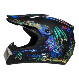 Motorcross Helmet, Off-Road Dirt Bike Helmet, ATV Helmet, Youth Motorcycle Helmet, Unisex Full-face Helmet, Comfortable and Lightweight, FMVSS-218 Safety Certified, 4 Piece Set (Black Claw, Medium)