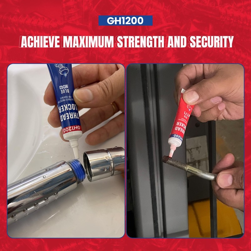GH1200-6gx2 Pack Thread Lock Medium and Strong Strength for Nuts,