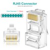Brileine UTP RJ45 Connectors, Cat6 RJ45 Pass Through Plugs 50-Pack,