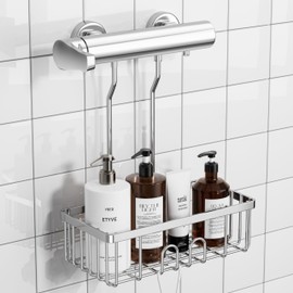 Shower Shelf for Hanging Shower Basket No Drilling Shower Holder Bathroom Shelf Shampoo Holder for Shower SS304 Stainless Steel 30 x 13 x 8.5 cm