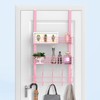 MILIJIA Coat Rack, Over The Door Hanger with Mesh Basket,