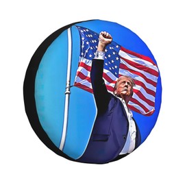 Trump Shakes His Fist and Fights Spare Tire Cover,Praying for Trump Tire Decorative Cover for Trucks,Trailers,Rvs,Suvs and Many Vehicles (16 in)