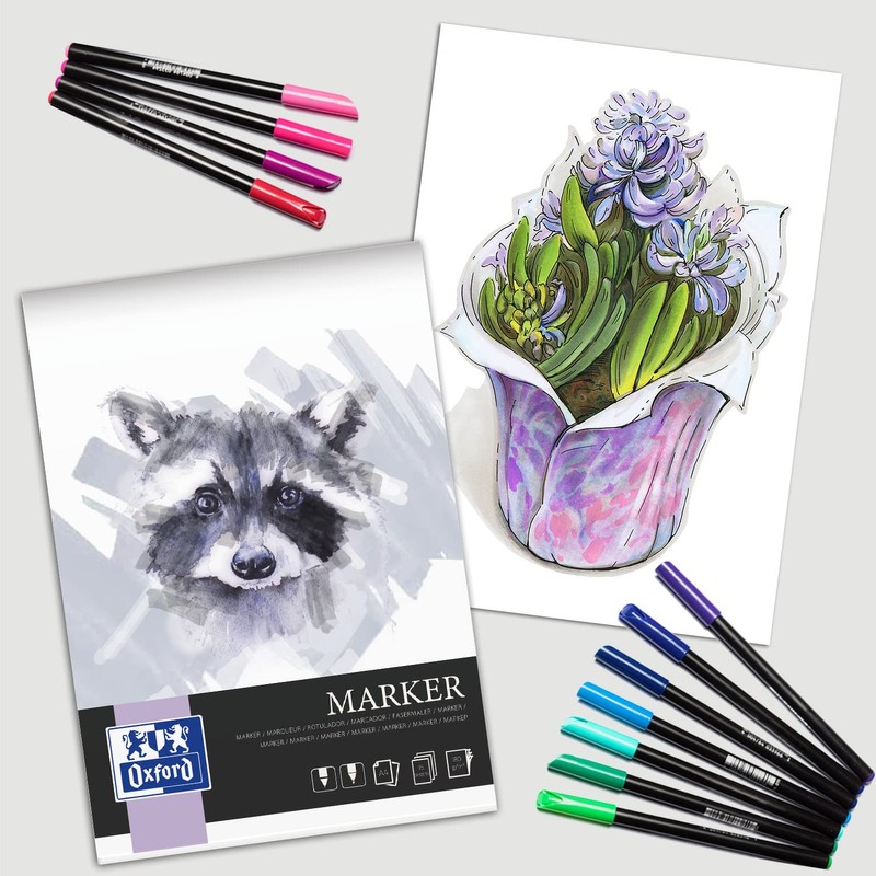 Oxford Marker Pad A4, 15 Sheets, 180 g, Shortened