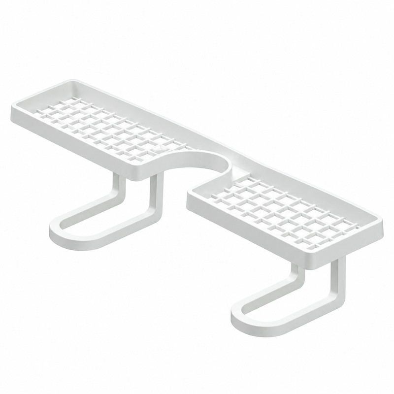 50cm Over-Faucet Sink Shelf for Bathroom Storage – No-Drill Quick-Drain