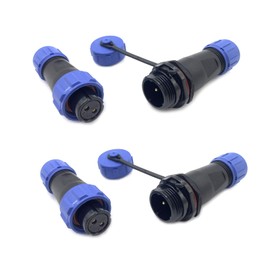 2 x Aviation Plug SP13 2-Pin Female Plug and Male Socket Cable Connector IP68 2 Pin Aviation Plug for Outdoor Lamps Used 250 V 13 A