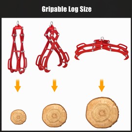 GarveeLife 28 in Log Lifting Tongs with 4 Claw Timber, Heavy Duty Logging Tool Grabbler, Anti-Slip Wooden Tongs, Steel Log Lifting Tong for Tractors, Skidders, Firewood, Lumber Skidding Grabber