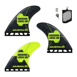 AQUBONA Twin/Tri/Quad Fin Set Honeycomb Fiberglass Performance Single Tag or Double Tag G3/G5/G6/GX/AM1 Size surfboard fin with Fin Key Screws