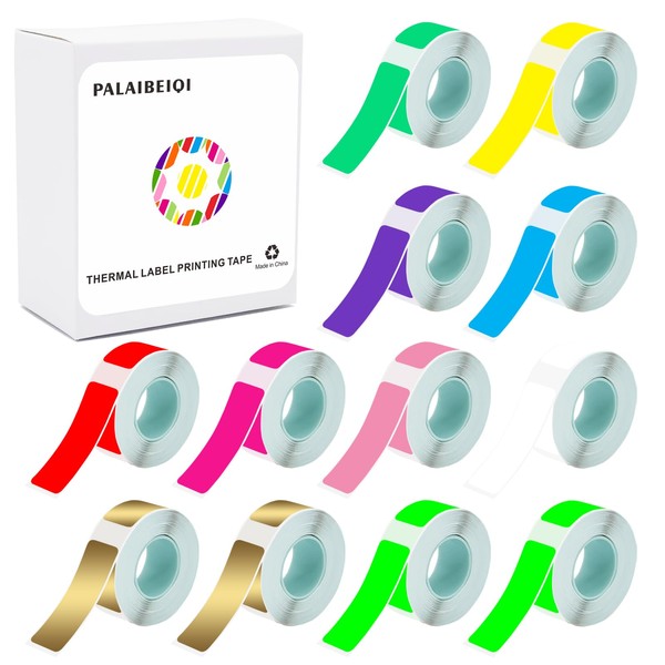 PALAIBEIQI Thermal Label Tape (0.55"x1.57"), 12 Rolls, Total 1920 Labels,