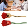 2pcs Rose Shape Nail Brush Dust Removal Thickened Die Cast