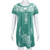 ElayuBeimu Women's Casual Mexican Printed Dress Flower Print Round Neck