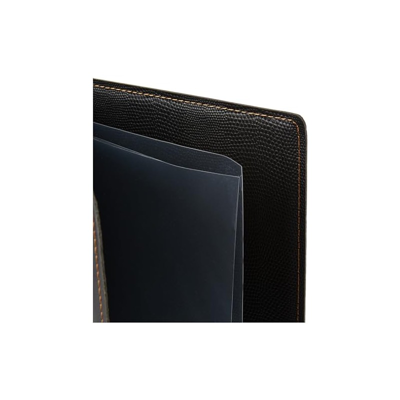 Securit Trendy Faux Leather A4 Beverage Menu Holder with 2