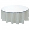 2 Plastic Round Tablecloths 84" Diameter Table Cover - Clear