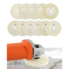 TIKSCIENCE4 Inch Sponge Fiber Polishing Pads for Marble & Granite, Stone Cleaning and Renovation Polishing Sheets, Fit for Artificial Stone, 11-Piece Set