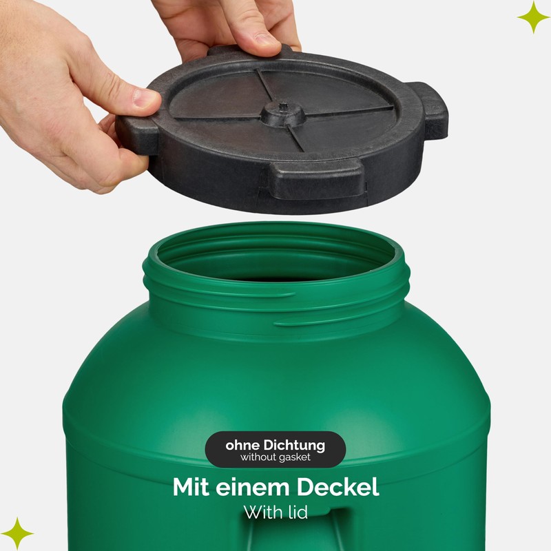 Garronda Wide-Neck Barrel 20 Litre Plastic Container with Lid GD-0142