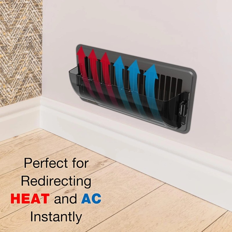 Evotech 2pcs Air Vent Deflector 10"-14" Magnetic Adjustable For Floor