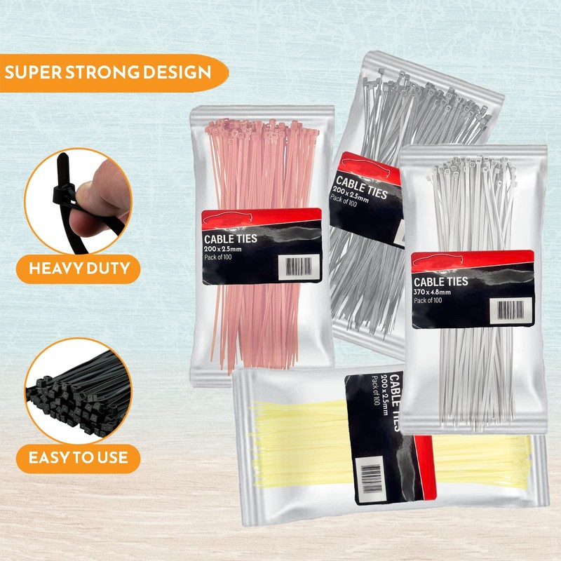 Xtremeauto Cable Ties 100 Pack Zip Ties - Heavy Duty