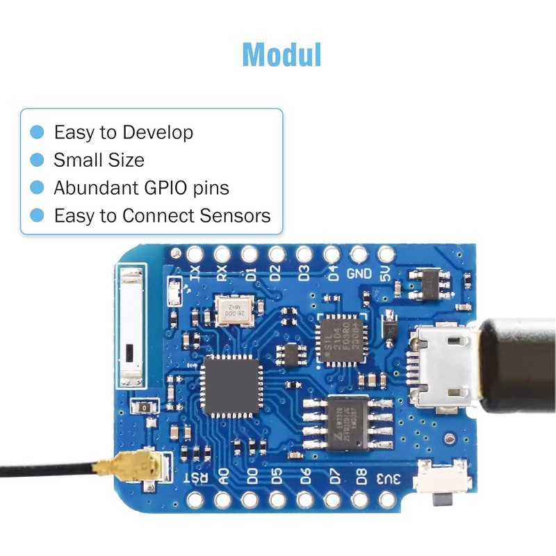 Binghe Pack of 5 ESP Mini PRO Development Board, ESP