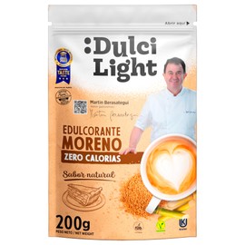 DULCI LIGHT DULCE Y FAVORABLE Cane Honey Brown Sweetener Granules 200g Calorie Free Sweetener for Drinks and Food, Natural Sugar Substitute