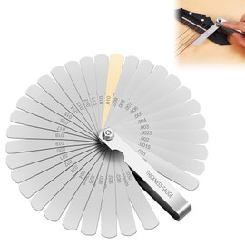 Stainless Steel Feeler Gauge Set, Stainless Steel Reading Combination Tool, Stainless Steel Blades Feeler Gauge, Blades Feeler Gauge, Gap Measuring Tool, Valve Gauge Stainless Steel 32 Blades Tokaneit