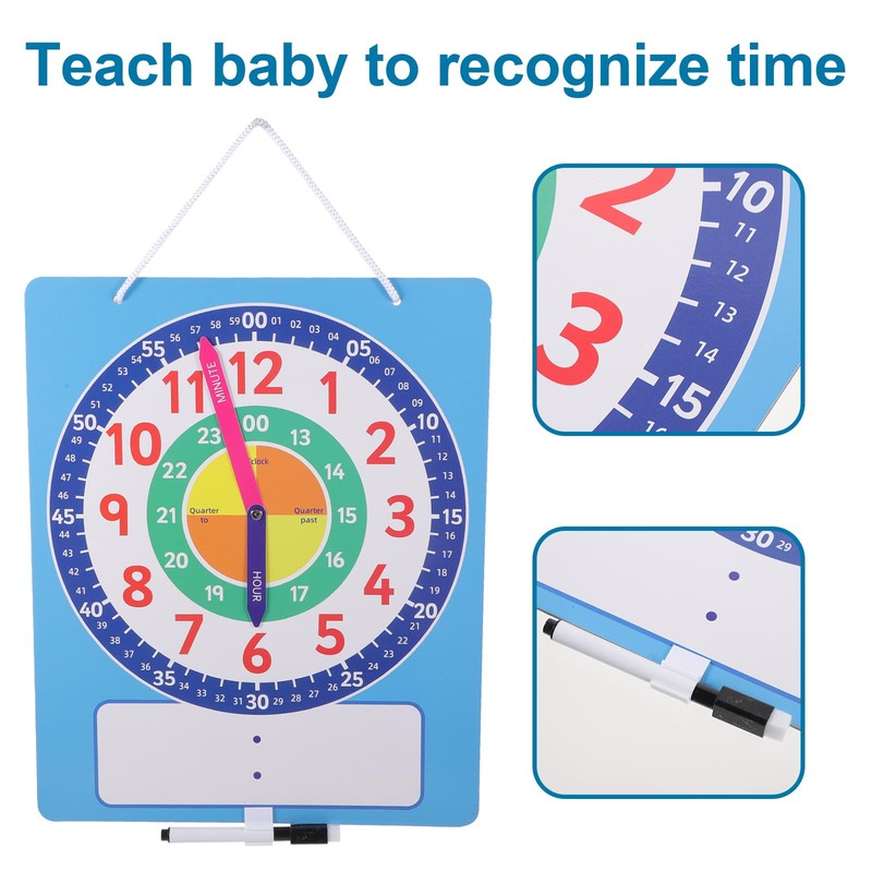 Lurrose Time Educational Aid Magnetic Clock Children Toy Clock Learning